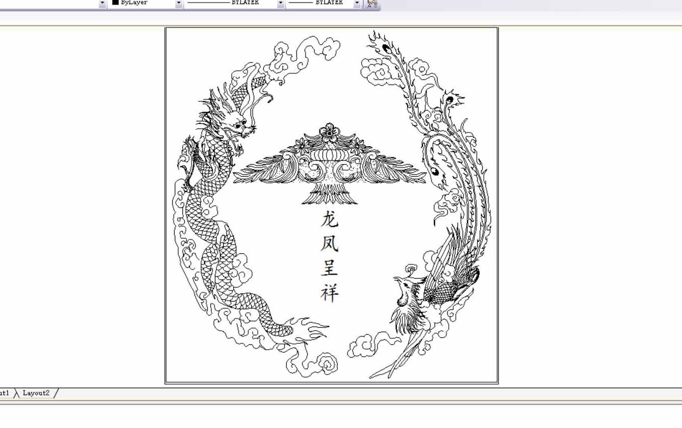 線(xiàn)切割龍鳳呈祥圖紙