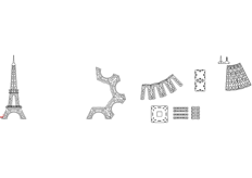 線(xiàn)切3D-埃菲爾鐵塔3,線(xiàn)切割圖紙免費下載