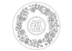 線(xiàn)切割2D-圓玫瑰福,線(xiàn)切割圖紙免費下載