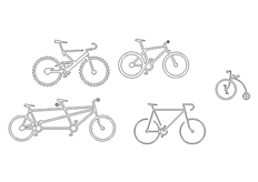 線(xiàn)切割2D-多款自行車(chē),線(xiàn)切割圖紙免費下載